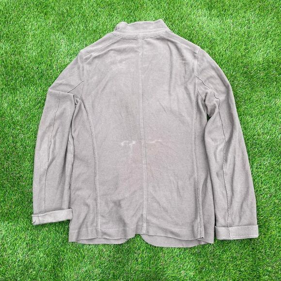 Harris Wharf London Tan cotton linen blend 2 button cardigan sweater size 48 - Picture 7 of 7